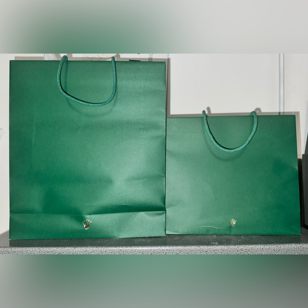 Two Authentic Rolex Gift Bags with Rolex Tissue Paper